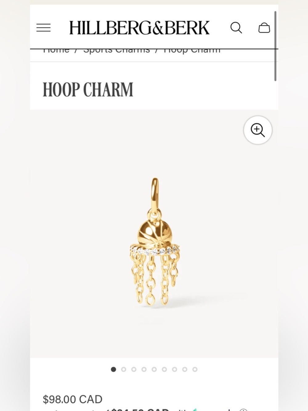 New Hillberg and Berk basketball hoop charm